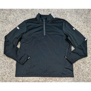 Under Armour 1/4 Quarter Zip Pullover Mens Large Black Golf Performance Loose